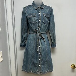 ✨ GAP Denim Shirt Dress | Snap Front Belted Chambray Dress | Size 4 ✨